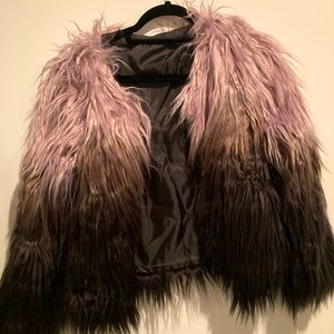 Faux fur mini coat size small